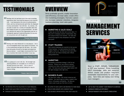 Prime Consulting Group Brochure Outside