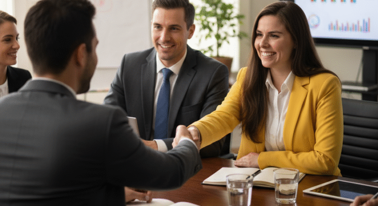 sarena with a client