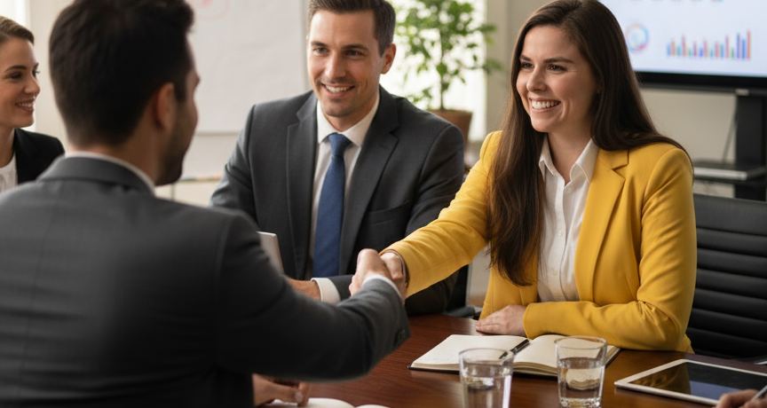 sarena with a client