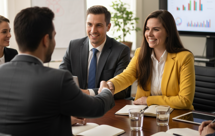 sarena with a client